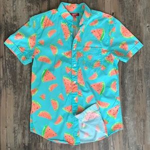 Arizona men’s watermelon short sleeve button up